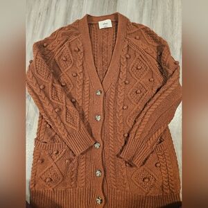 Wilfred The Alps Rust Cable Knit Cardigan
